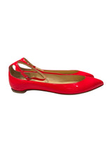 CHRISTIAN LOUBOUTIN MRS H PATENT ANKLE STRAP FLATS 37