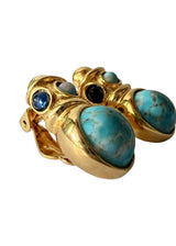 VINTAGE TURQUOISE GOLD EARRINGS