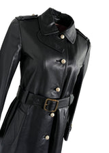 GUCCI LONG BLACK CALFSKIN JACKET 42