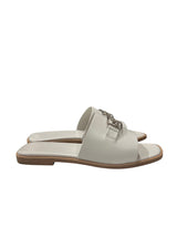 HERMES WHITE LEATHER VILLA SANDALS 36