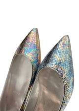 CHRISTIAN LOUBOUTIN METALLIC FLATS 37.5