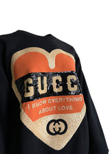 GUCCI HEART BLACK SWEATER S