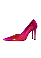 JIMMY CHOO CASS SATIN AND PVC PUMPS 37
