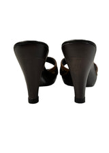 FENDI BROWN ZUCCA CANVAS MULE SANDALS 36.5