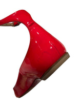 CHRISTIAN LOUBOUTIN MRS H PATENT ANKLE STRAP FLATS 37