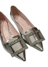 ROGER VIVIER SILVER LOAFER HEELS 38.5