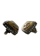 CHANEL GRIPOIX CC VINTAGE EARRINGS