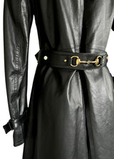 GUCCI LONG BLACK CALFSKIN JACKET 42