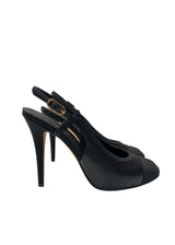 CHANEL BLACK SLING BACK 38