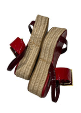 MIU MIU RED AND WHITE WEDGE SANDALS 36