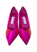 JIMMY CHOO CASS SATIN AND PVC PUMPS 37