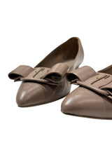 FERRAGAMO BOW LEATHER FLATS 38