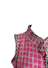 CHANEL TWEED PINK DRESS RUNWAY 42