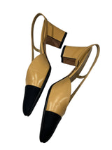 CHANEL TWOTONE LEATHER SLINGBACK 39.5