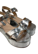 PRADA METALLIC PLATFORM SANDALS 36