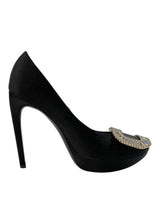 ROGER VIVIER LIMELIGHT BUCKLE SATIN PUMP 34.5