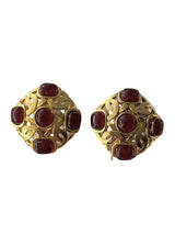 CHANEL RED GRIPOIX VINTAGE EARRINGS