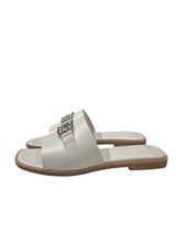 HERMES WHITE LEATHER VILLA SANDALS 36