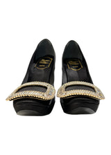 ROGER VIVIER LIMELIGHT BUCKLE SATIN PUMP 34.5