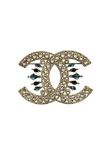 CHANEL CC RHINESTONE BROOCH