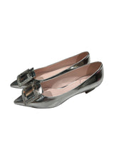 ROGER VIVIER SILVER LOAFER HEELS 38.5