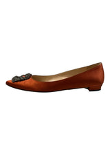 MANOLO BLAHNIK HANGISI SATIN FLATS 40