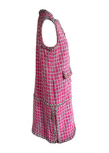 CHANEL TWEED PINK DRESS RUNWAY 42