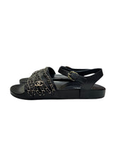 CHANEL COCO MARK CHAIN SANDALS NAVY BLUE 42