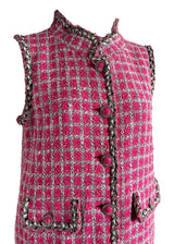 CHANEL TWEED PINK DRESS RUNWAY 42