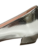 ROGER VIVIER SILVER LOAFER HEELS 38.5