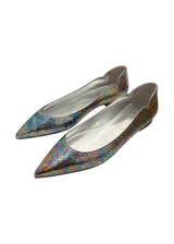 CHRISTIAN LOUBOUTIN METALLIC FLATS 37.5