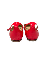 CHRISTIAN LOUBOUTIN MRS H PATENT ANKLE STRAP FLATS 37