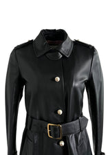 GUCCI LONG BLACK CALFSKIN JACKET 42