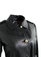 GUCCI LONG BLACK CALFSKIN JACKET 42