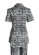 CHANEL BLACK WHITE TWEED SET
