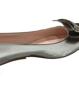 ROGER VIVIER SILVER LOAFER HEELS 38.5