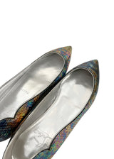 CHRISTIAN LOUBOUTIN METALLIC FLATS 37.5