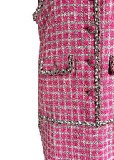 CHANEL TWEED PINK DRESS RUNWAY 42