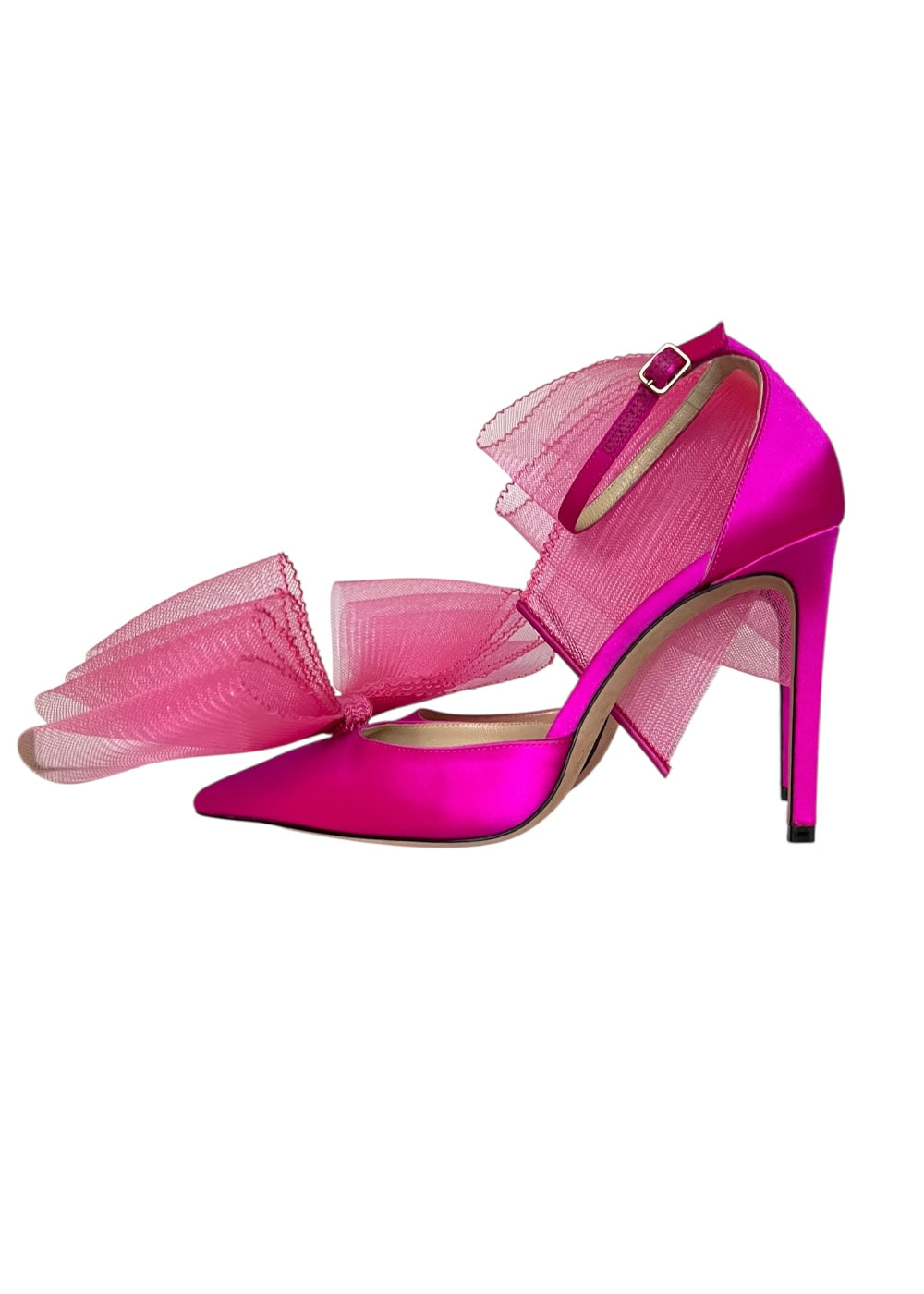 美品】✨JIMMY CHOO 24cm パンプス サテン 紫 ワインレッド