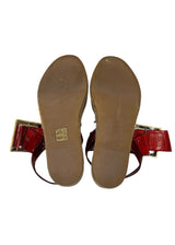 MIU MIU RED AND WHITE WEDGE SANDALS 36