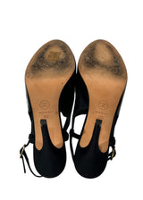 CHANEL BLACK SLING BACK 38
