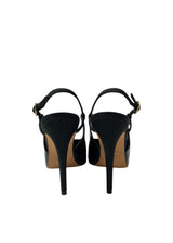 CHANEL BLACK SLING BACK 38