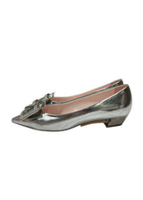 ROGER VIVIER SILVER LOAFER HEELS 38.5