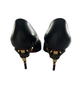 CHRISTIAN LOUBOUTIN  STUDDED TOE KITTEN HEELS 37.5