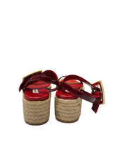 MIU MIU RED AND WHITE WEDGE SANDALS 36