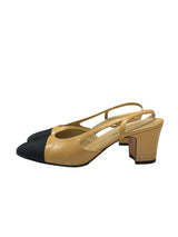 CHANEL TWOTONE LEATHER SLINGBACK 39.5