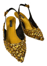 DOLCE&GABBANA CRYSTAL-EMBELLISHED SLINGBACK PUMPS 37.5