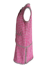 CHANEL TWEED PINK DRESS RUNWAY 42
