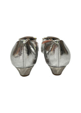 ROGER VIVIER SILVER LOAFER HEELS 38.5