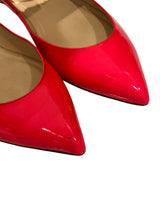 CHRISTIAN LOUBOUTIN MRS H PATENT ANKLE STRAP FLATS 37